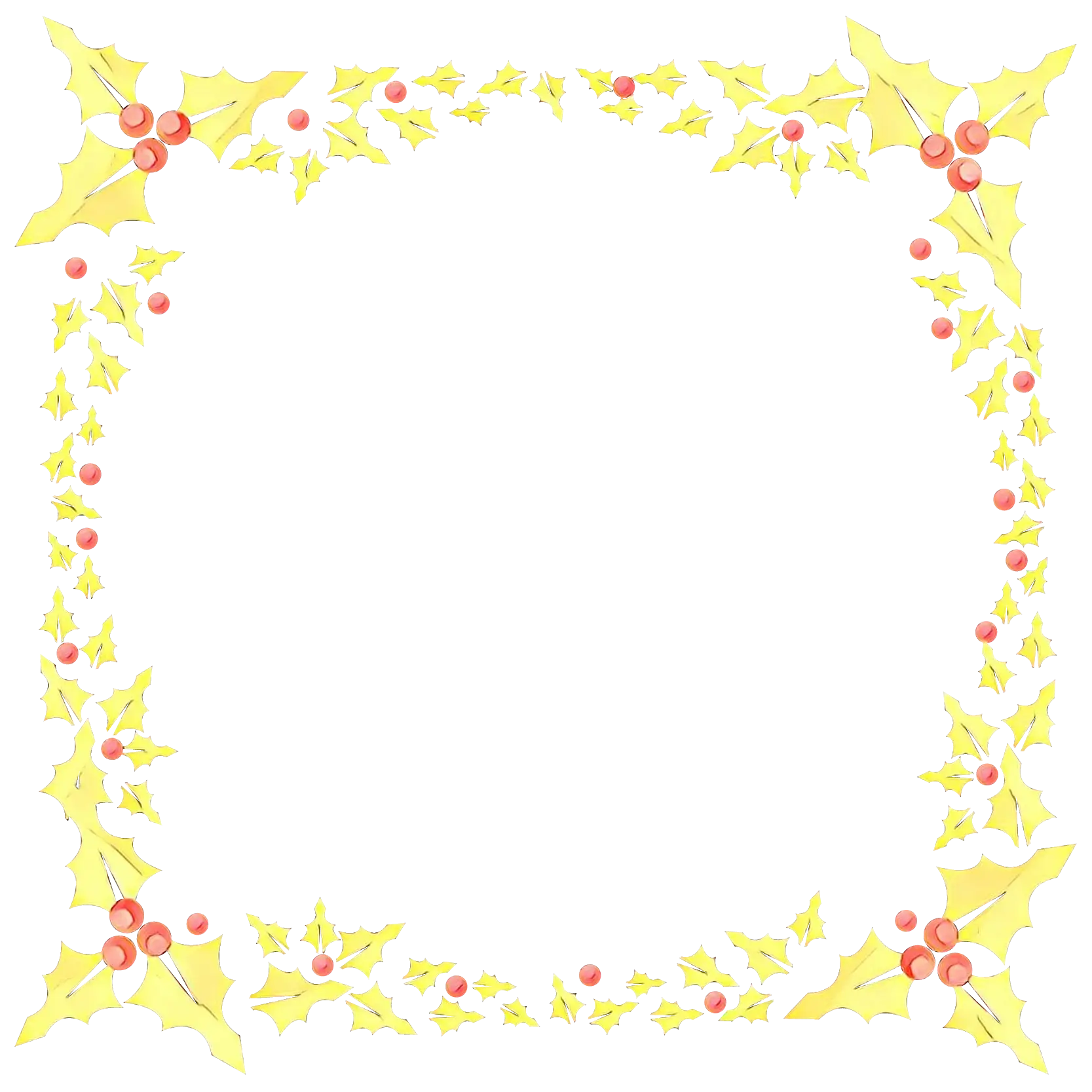 Yellow Holly Frame Illustration