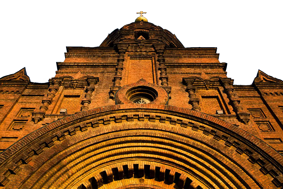 Brick Church with Cross