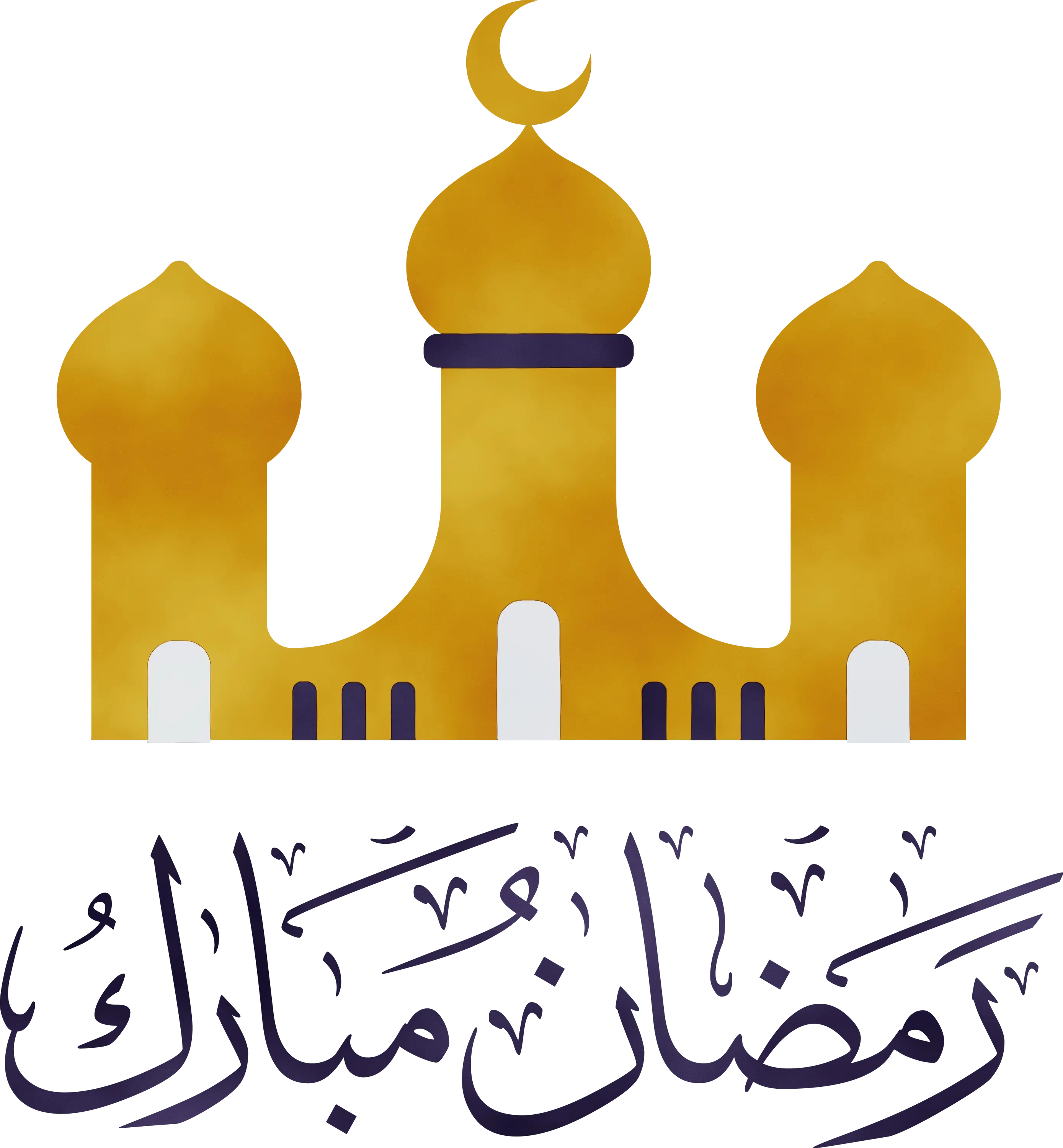 Golden Ramadan Kareem Mosque Design