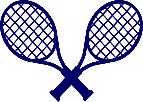 Blue Crossed Tennis Rackets Illustration