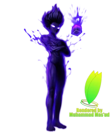 Purple Energy Animated Character