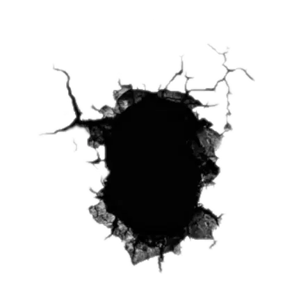 Cracked Hole in Wall