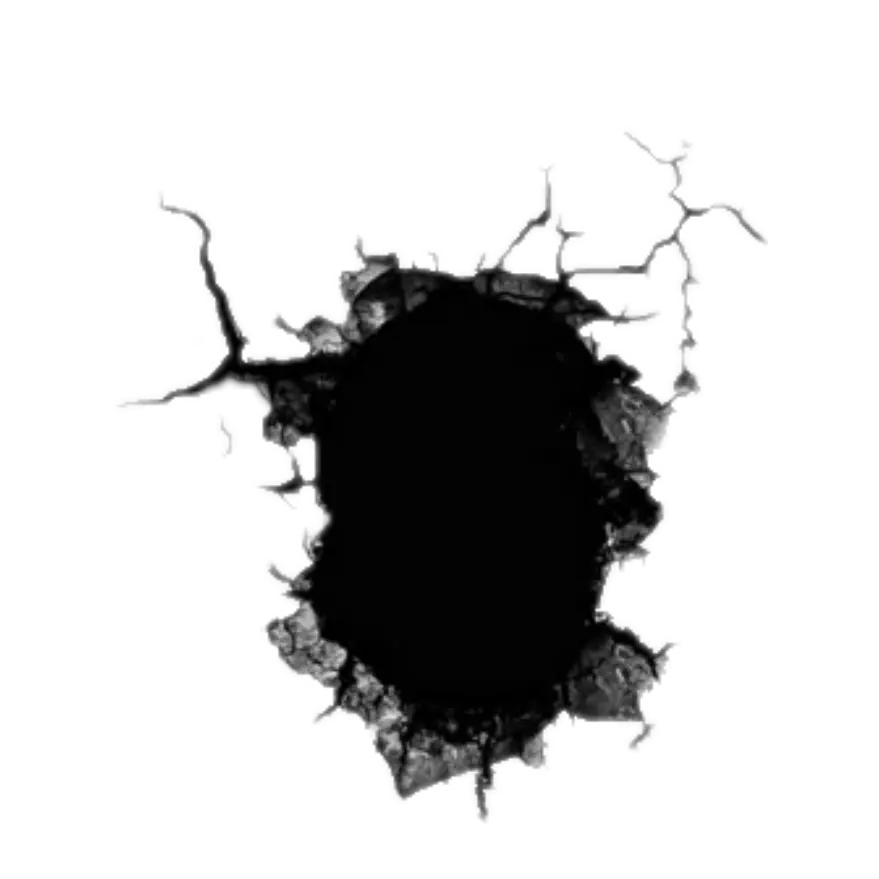 Cracked Hole in Wall