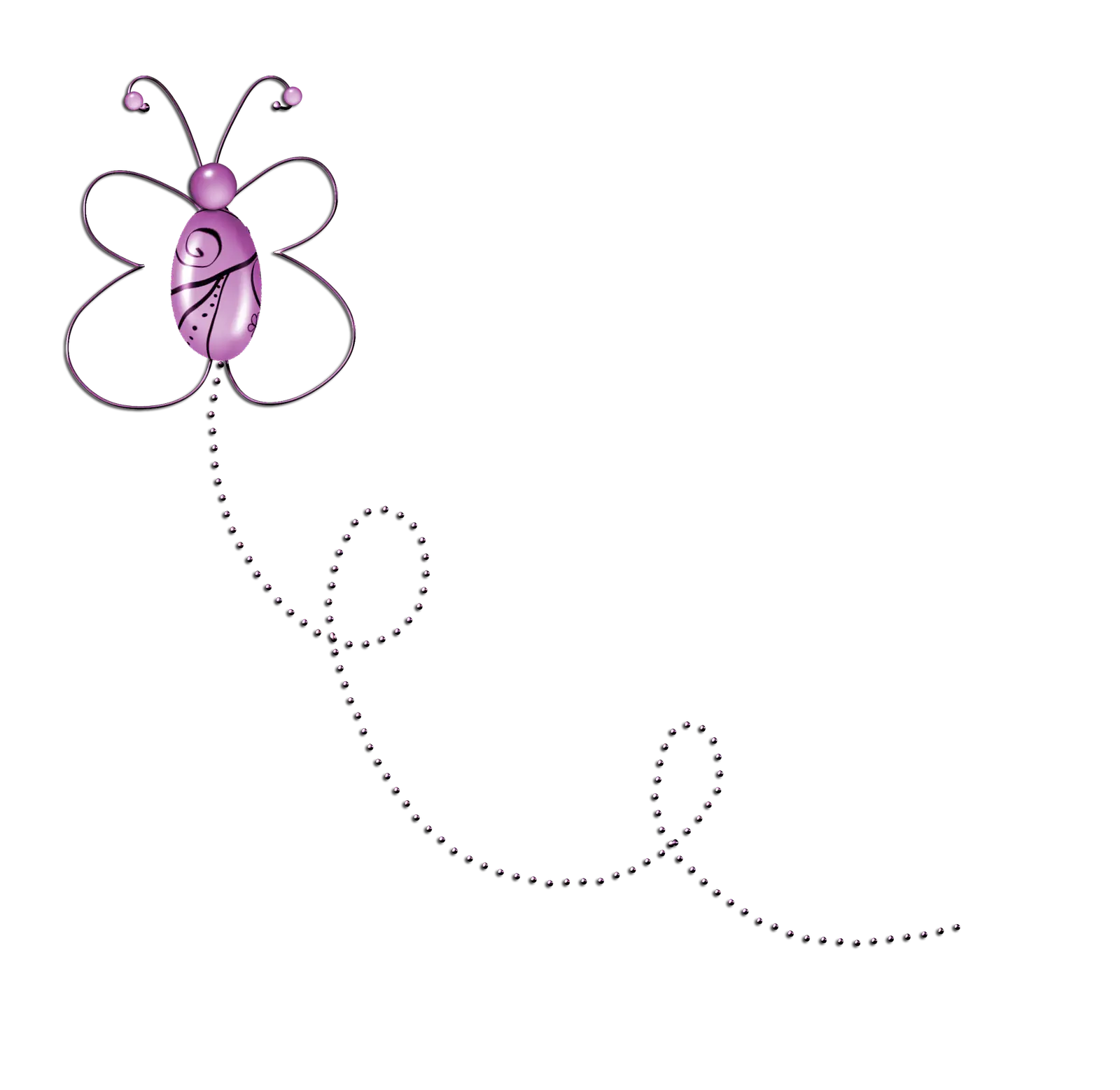 Purple Butterfly with Dotted Flight Path