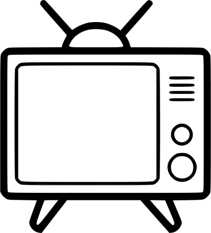 Television Outline Icon in Retro Style