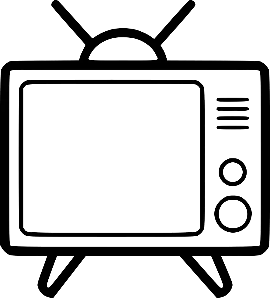 Television Outline Icon in Retro Style
