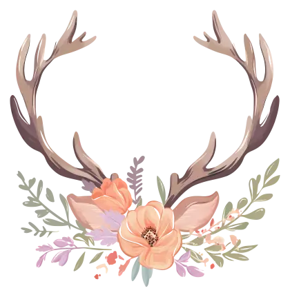 Decorative Antlers with Floral Arrangement