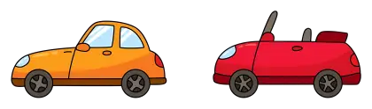Cartoon Styled Simple Cars in Red and Orange