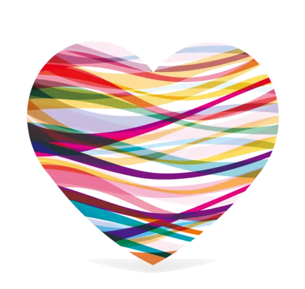 Colorful Heart with Wavy Lines Design