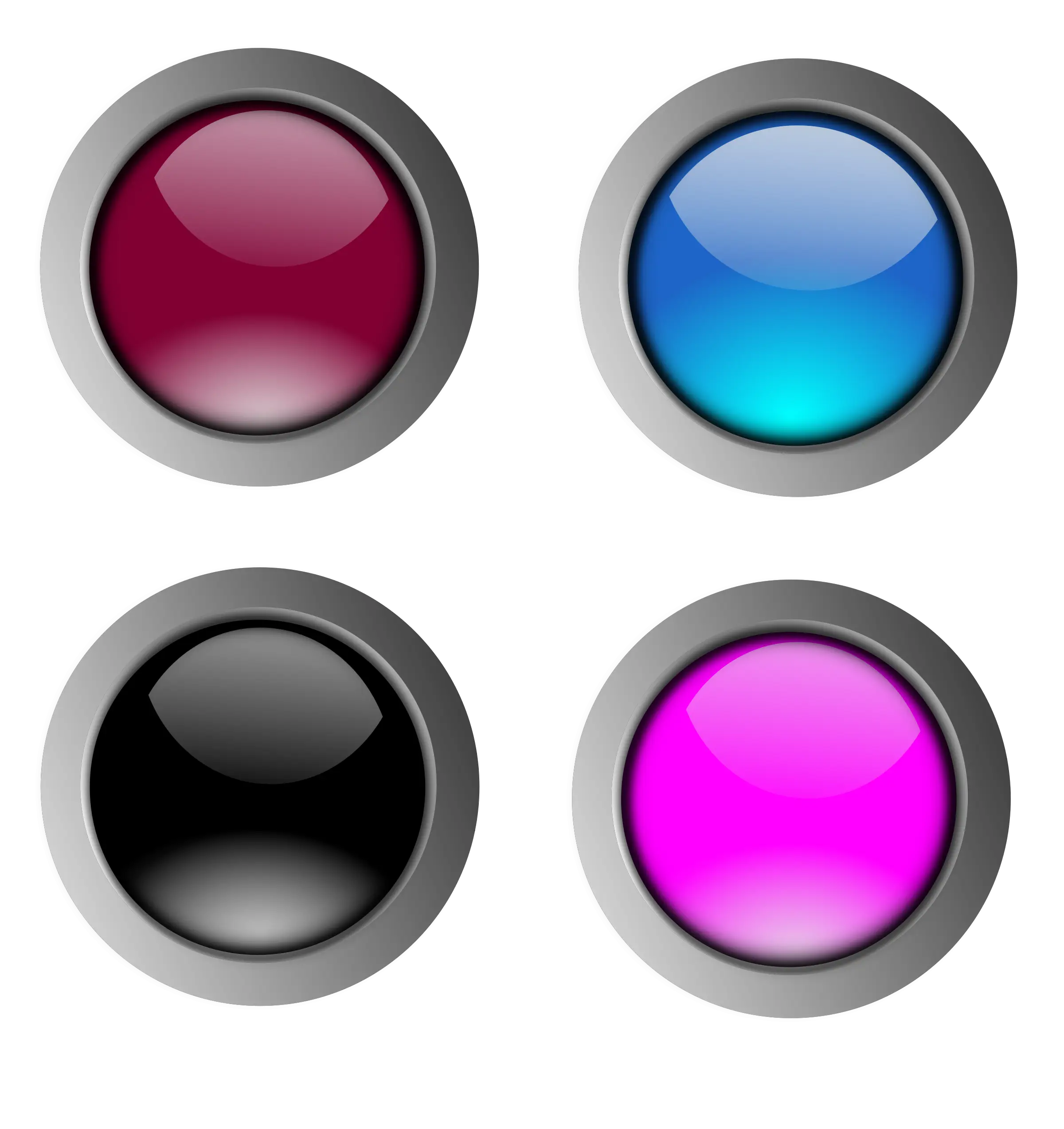 Set of Colored Button Icons