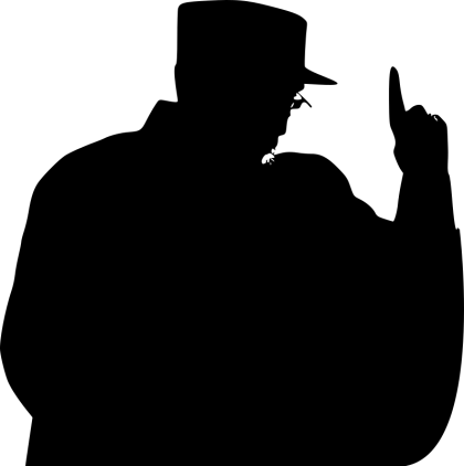 Silhouette of Person Pointing Upward