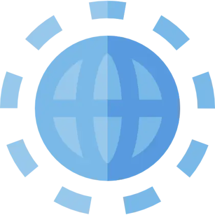 Blue Globe with Network Symbol