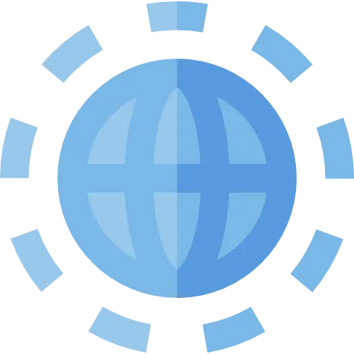 Blue Globe with Network Symbol