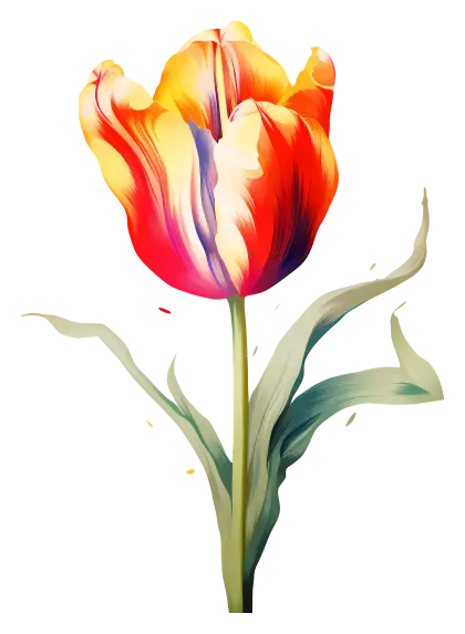 Vibrant Tulip Flower Illustration