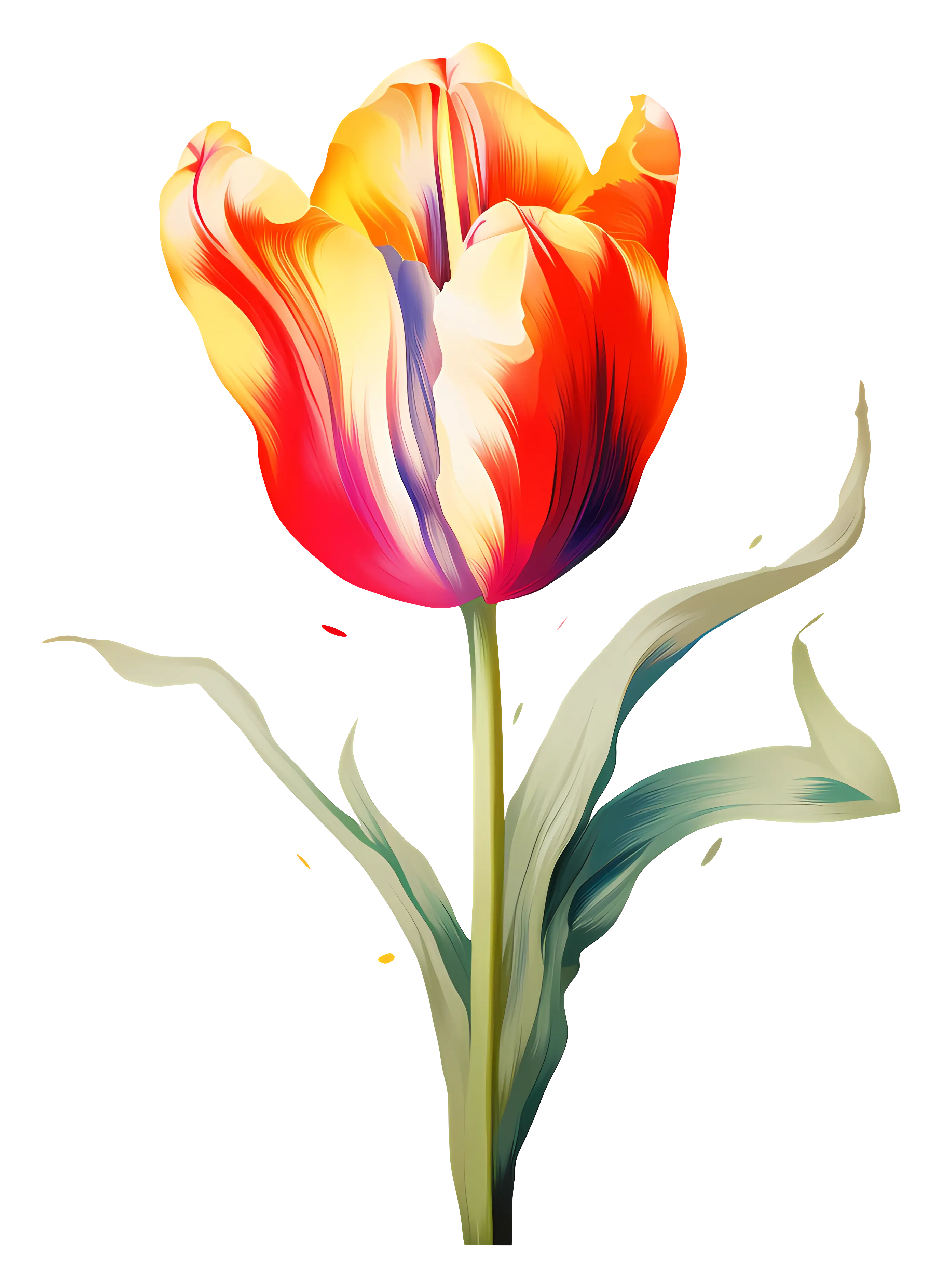 Vibrant Tulip Flower Illustration