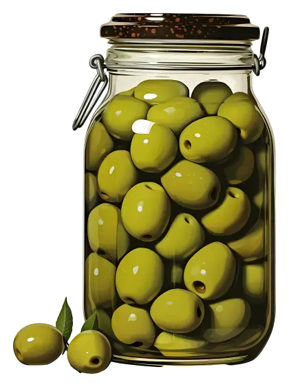 Jar of Green Olives