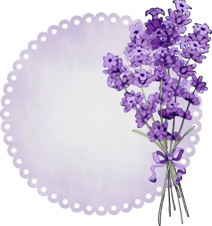 Purple Floral Frame with a Delicate Lavender Bouquet