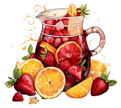 Refreshing Fruit Punch with Strawberries and Oranges