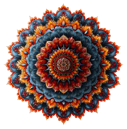 Colorful Layered Mandala Illustration