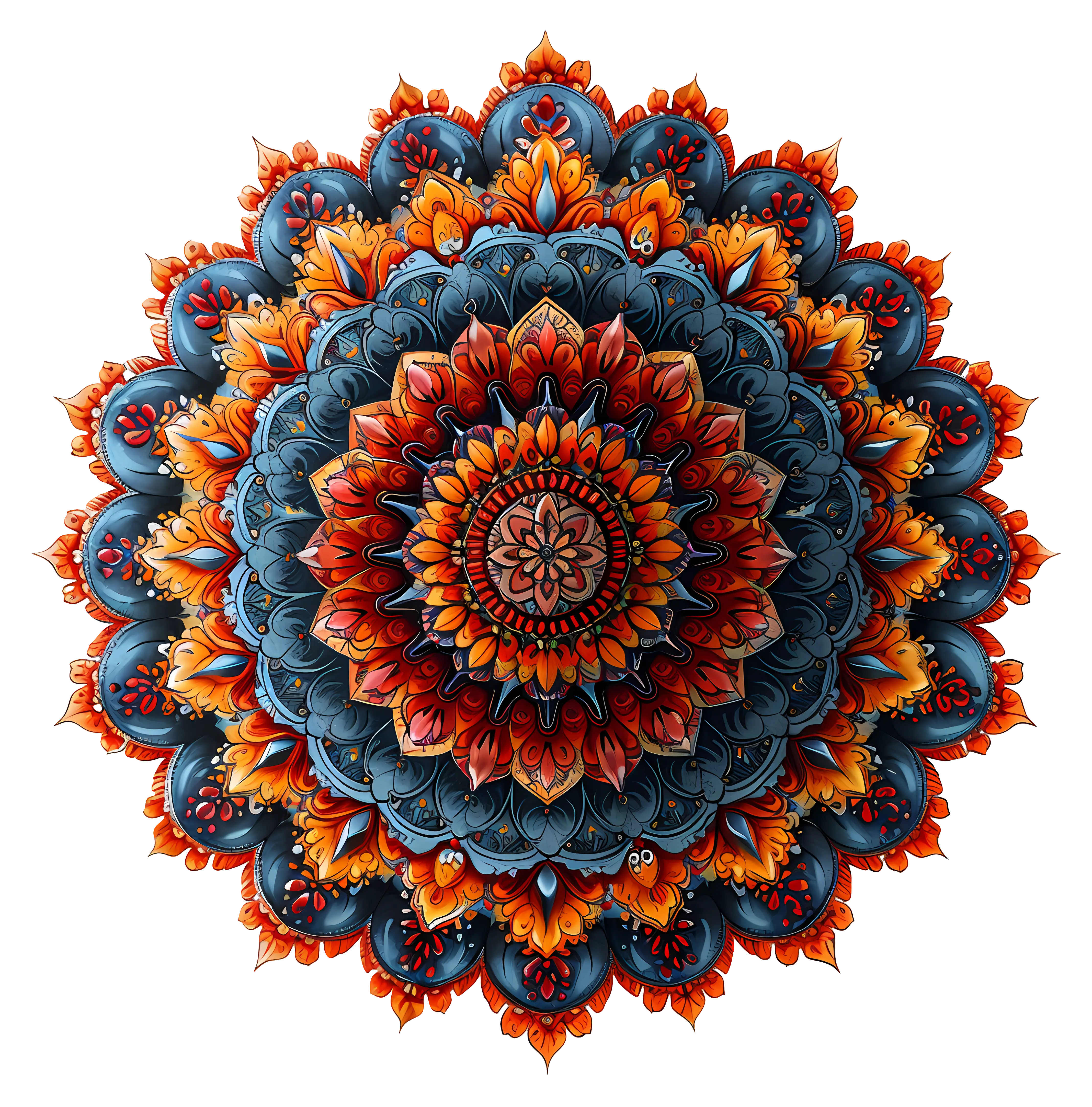 Colorful Layered Mandala Illustration