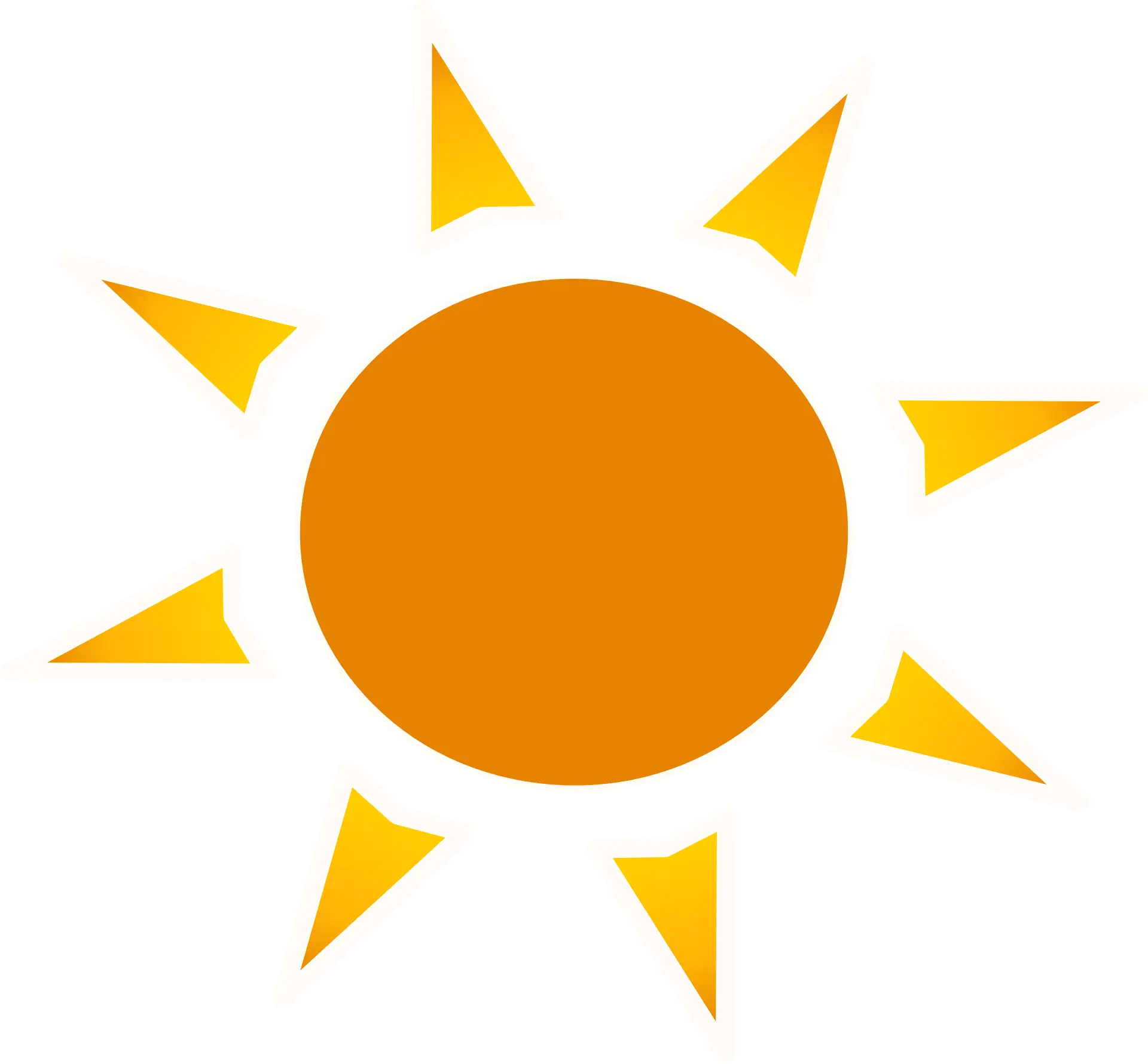 Yellow Sun Icon Representing Warmth and Daylight