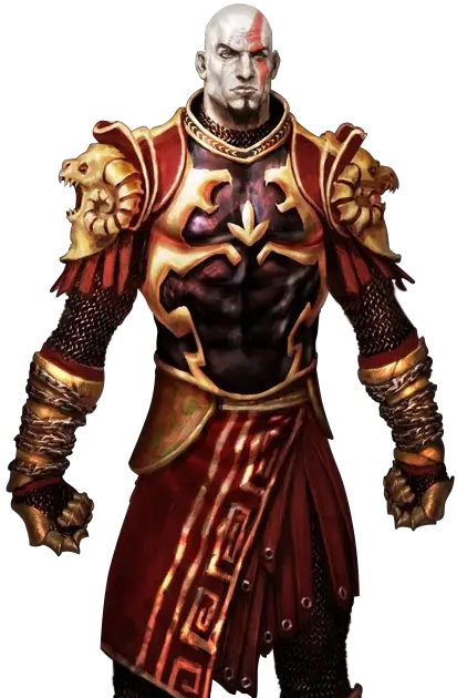 Armored Warrior with Gold and Red Fantasy Design
