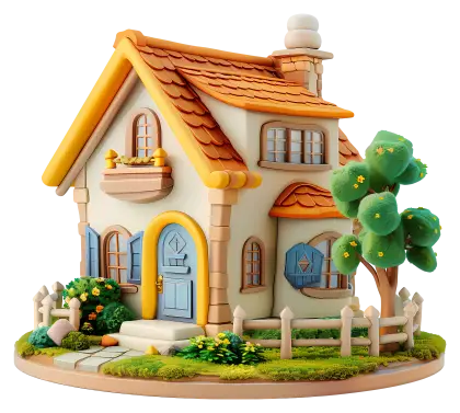 Beautiful and Cute Doodle House Illustration