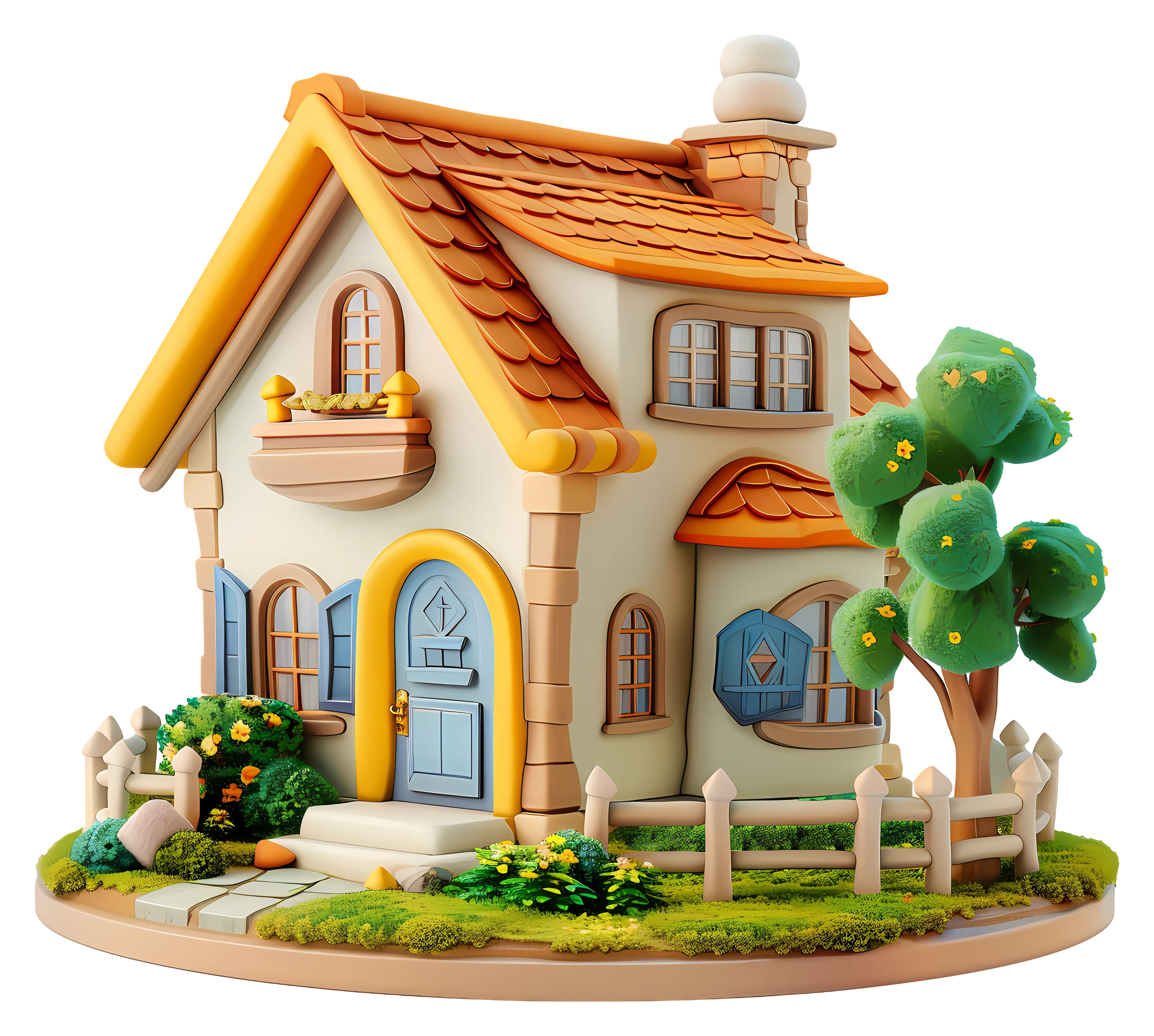 Beautiful and Cute Doodle House Illustration