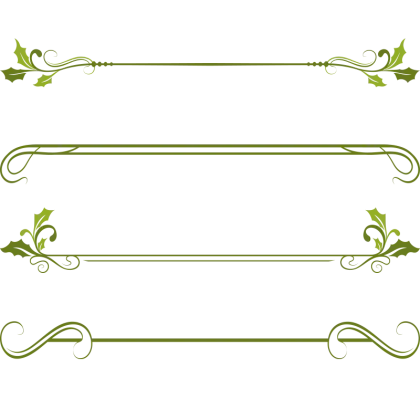 Green Decorative Dividers with Floral Ornaments