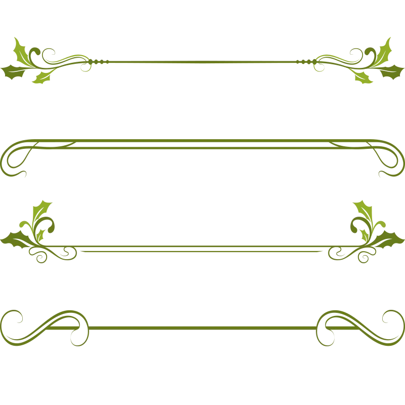 Green Decorative Dividers with Floral Ornaments