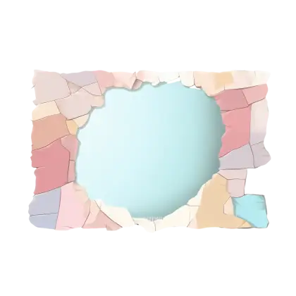 Colorful Broken Wall with Hole
