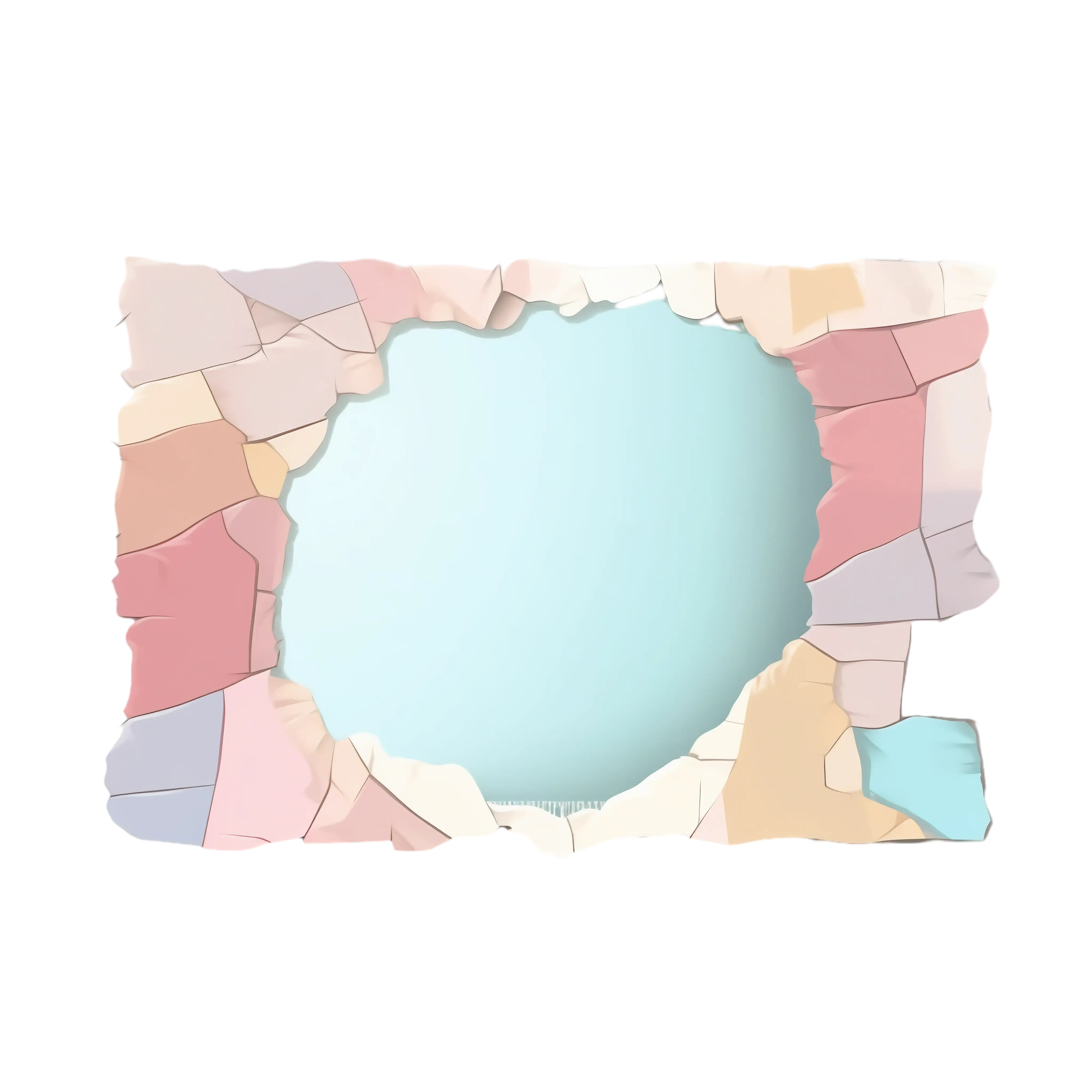 Colorful Broken Wall with Hole