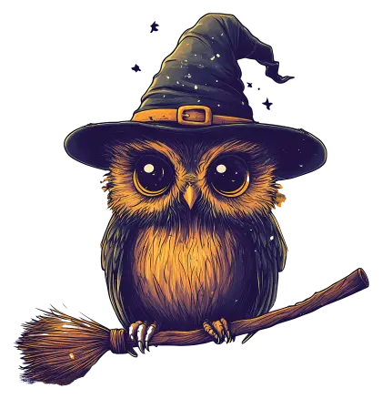 Owl with Wizard Hat