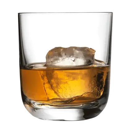 Glass of Whiskey with Ice Cube