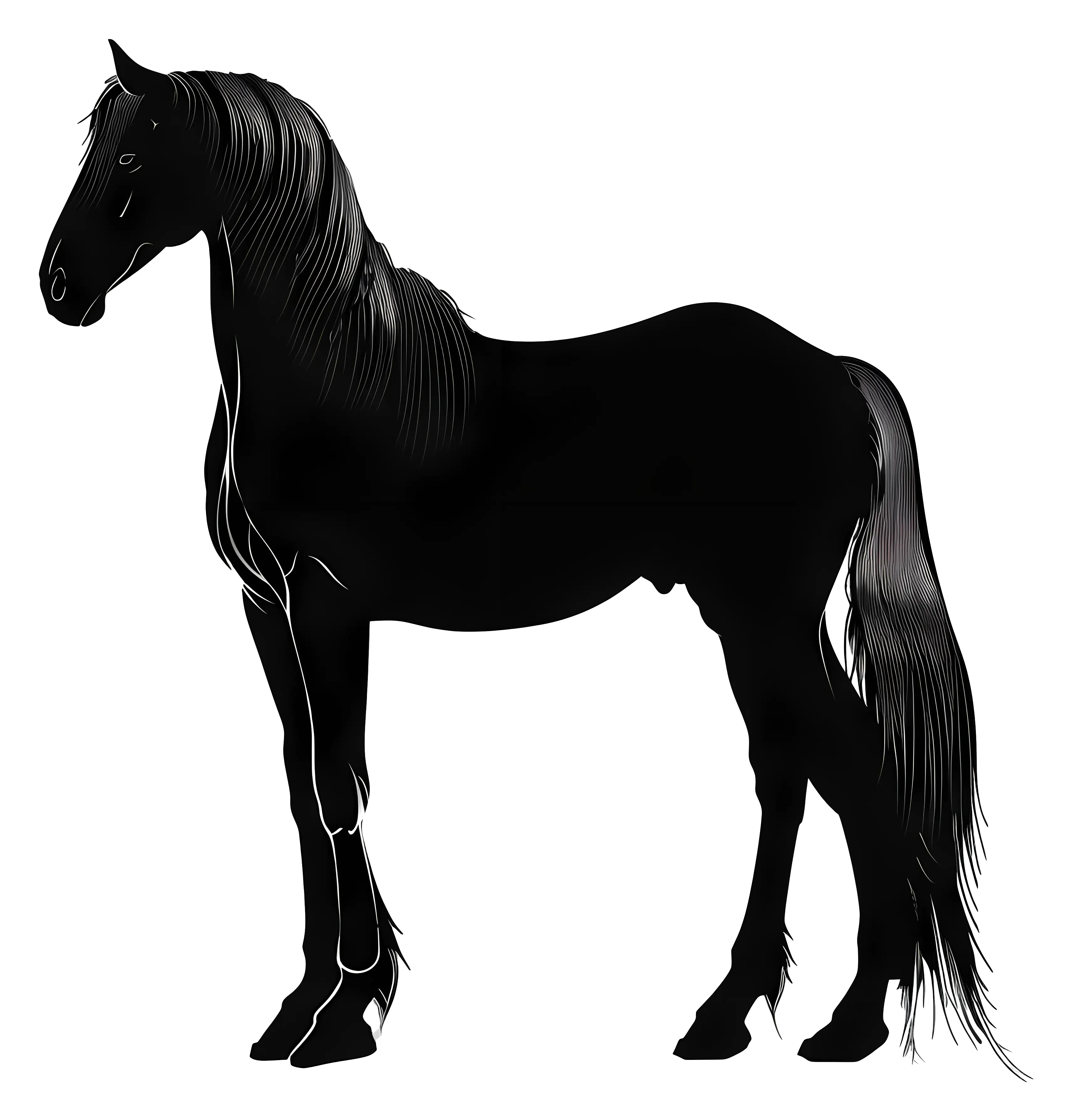 Black Horse Silhouette Artistic Design