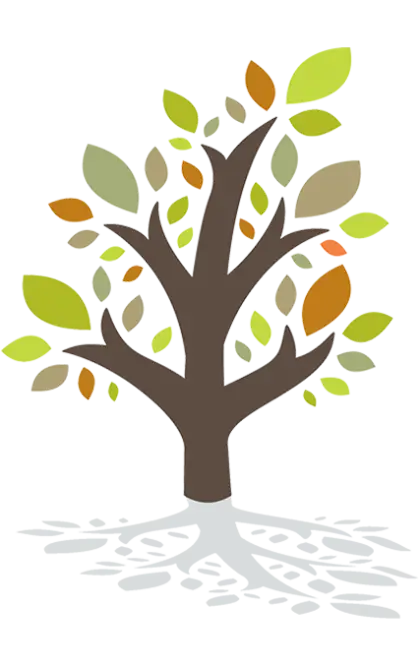Tree with Colorful Leaves and Branches