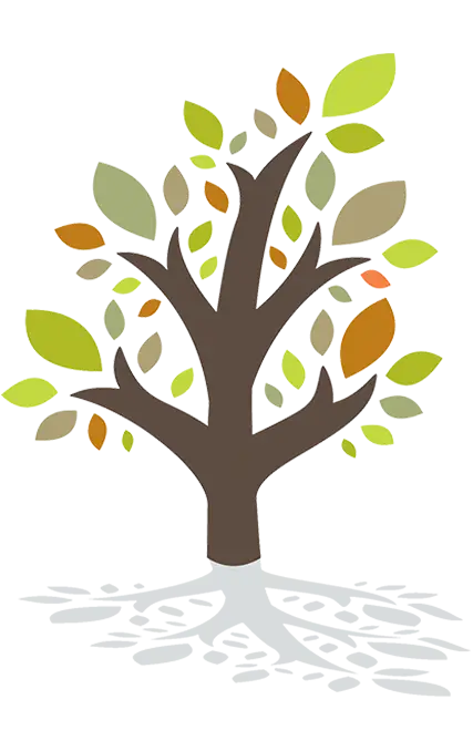 Tree with Colorful Leaves and Branches