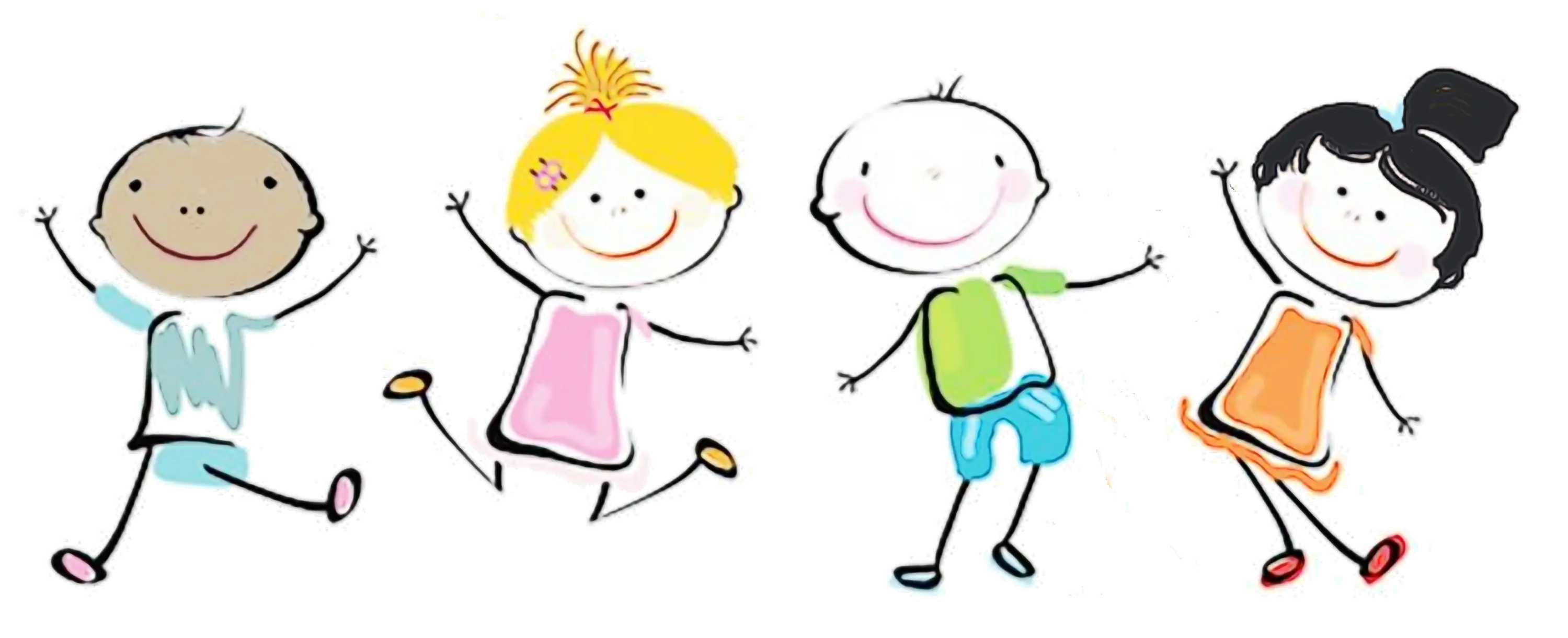 Happy Cartoon Kids Playing Illustration