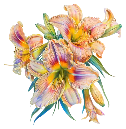 Colorful Lily Flowers Illustration