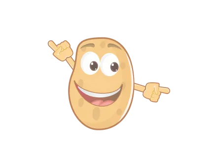 Happy Potato Cartoon Character