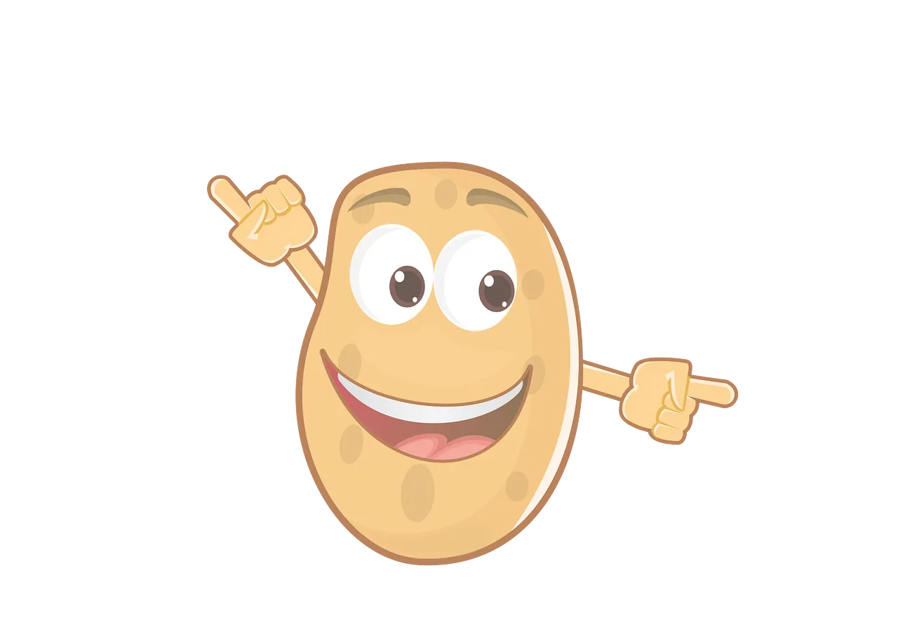 Happy Potato Cartoon Character
