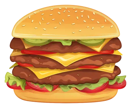 Triple Cheeseburger with Toppings