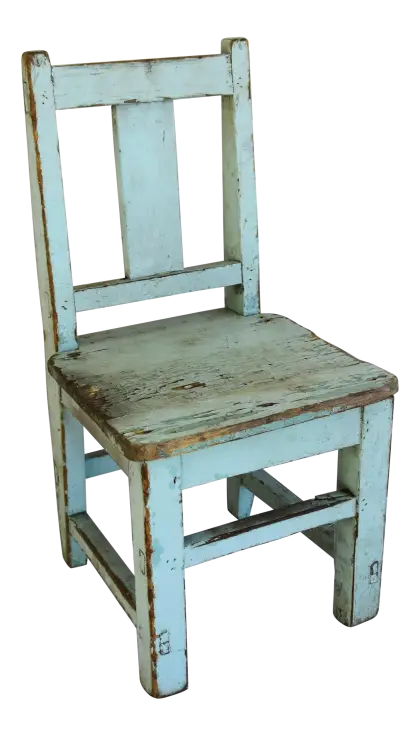 Old Blue Wooden Chair