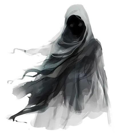 Spooky Hooded Ghost Illustration