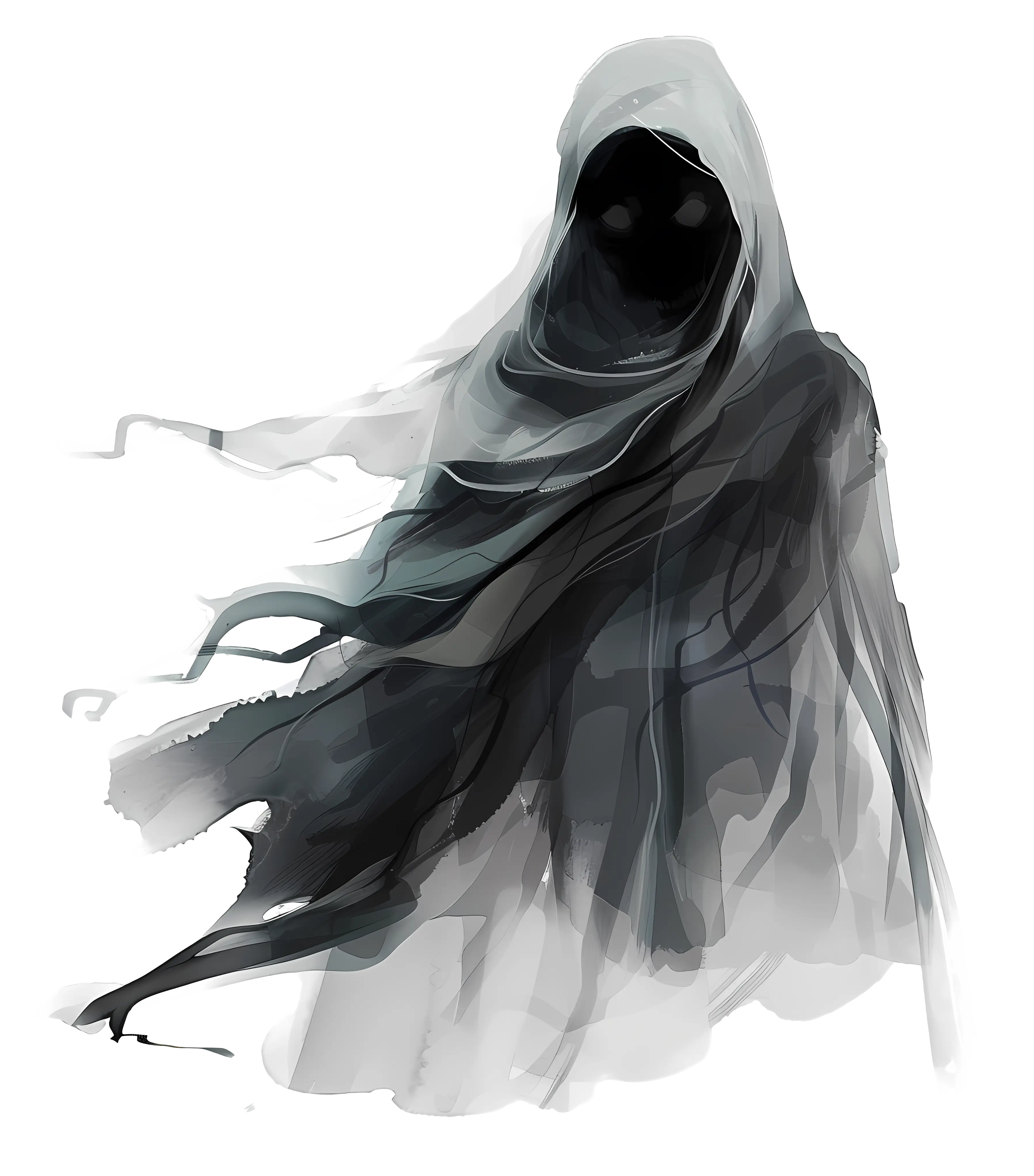 Spooky Hooded Ghost Illustration