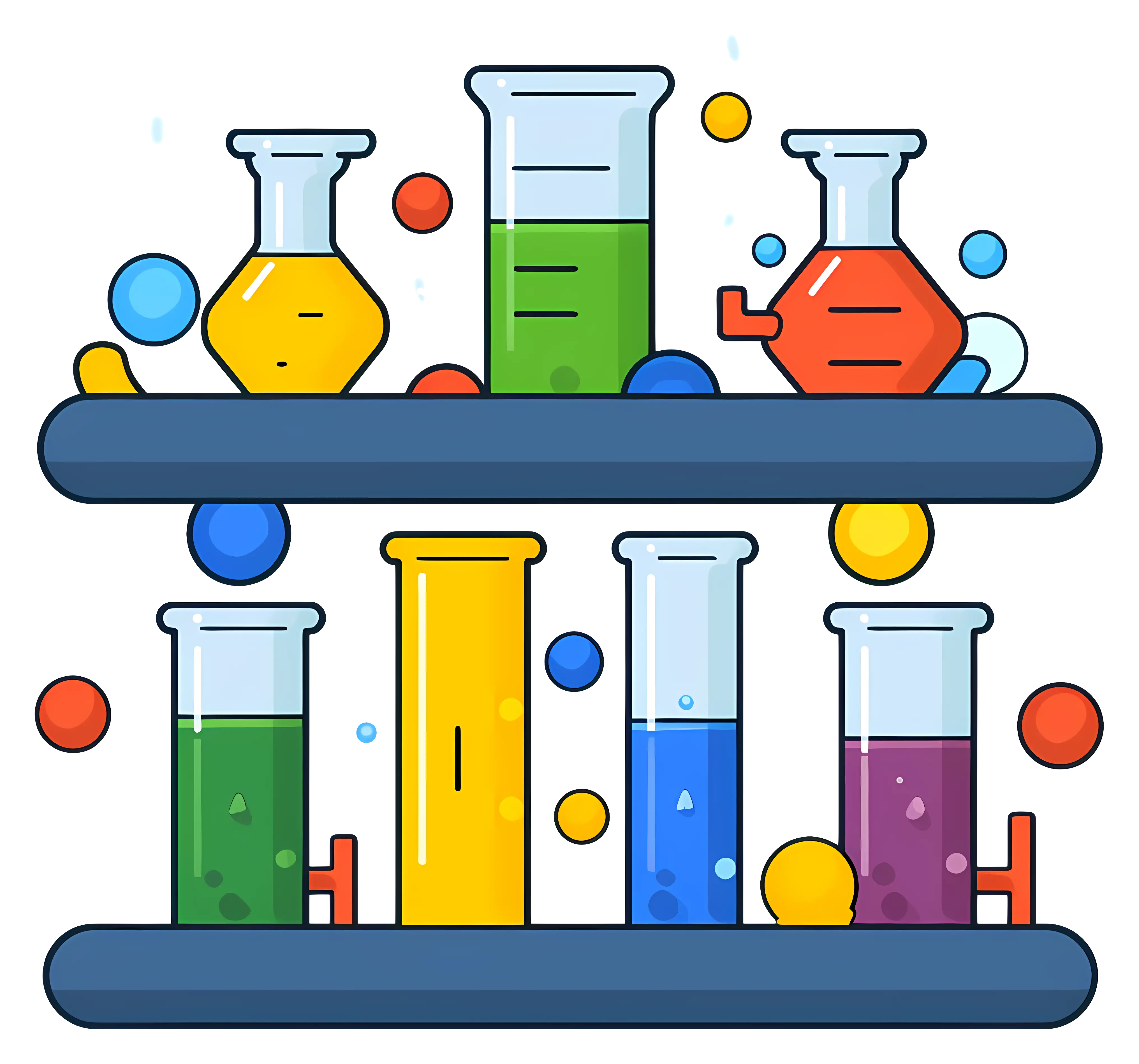 Colorful Chemistry Lab Equipment Illustration