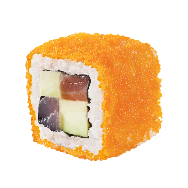 Delicious Sushi Roll with Fish and Rice