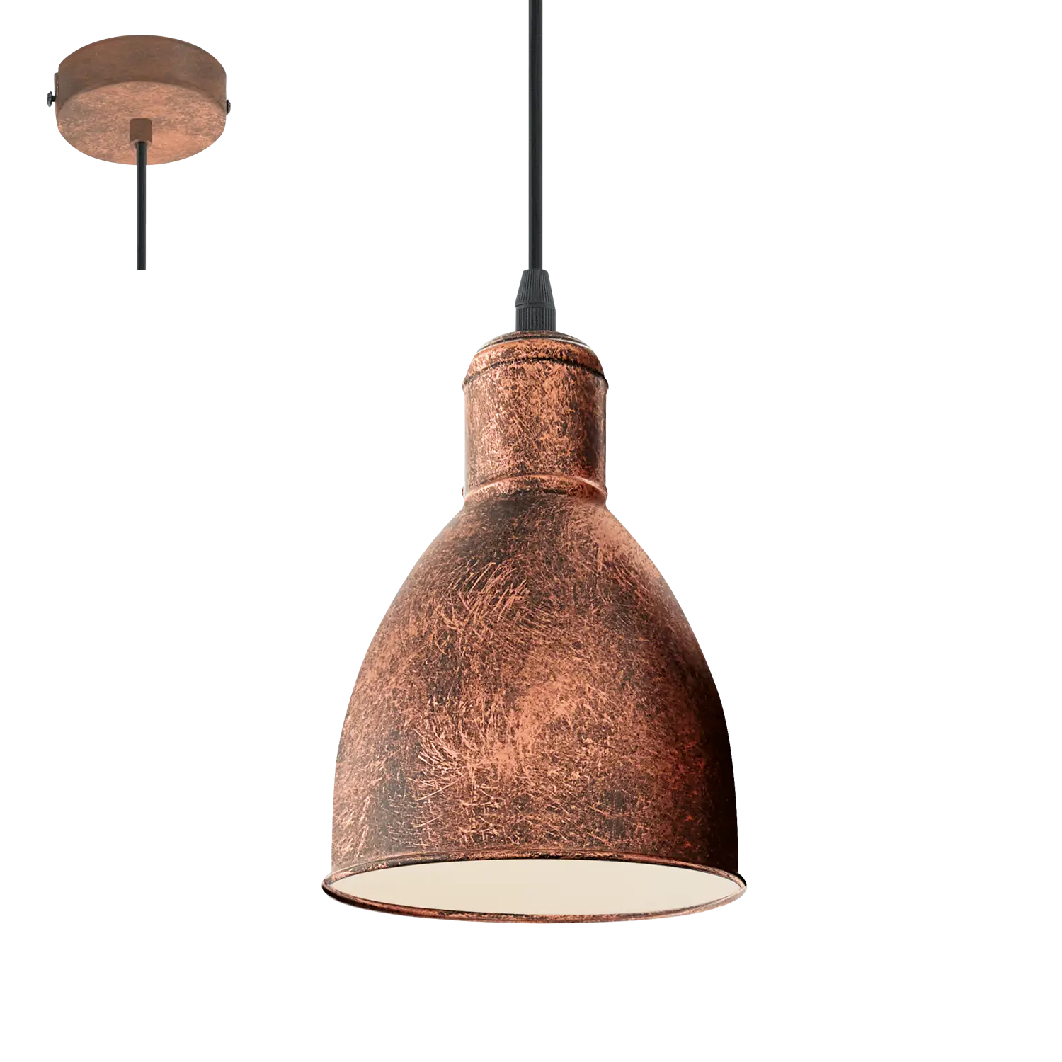 Rustic Hanging Lamp with Copper Finish