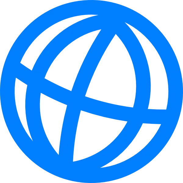 Blue Globe Icon for Global Connectivity