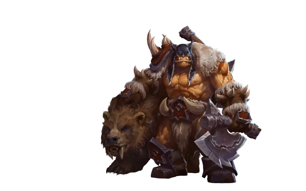 Fantasy Warrior with Bear Companion